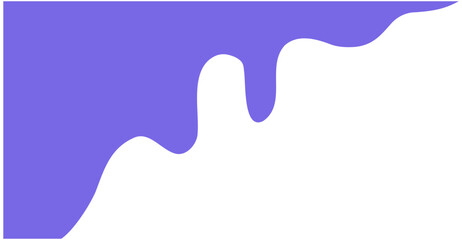 A vibrant purple liquid drips and flows across a white surface in an abstract art piece.