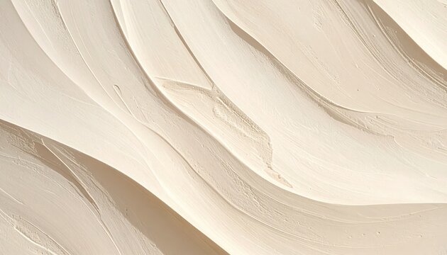 Beige plaster abstract texture with flowing sculpted waves and warm tones