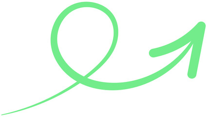 A green arrow symbol is moving upward.