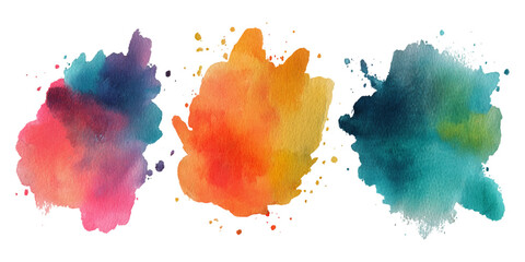 Abstract watercolor paint background set with colorful brush strokes splash. colorful watercolor set artistic ink texture and creative vector design.