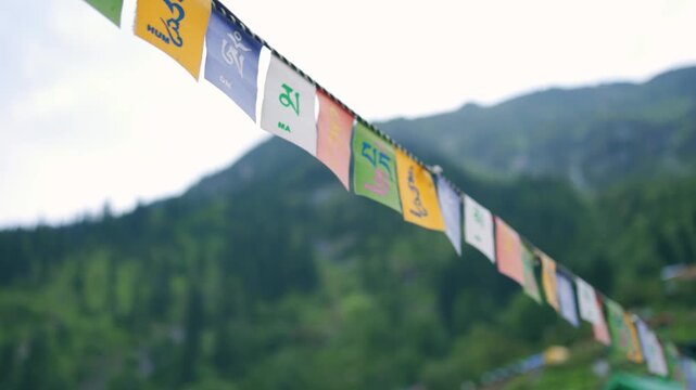 View form Kheerganga Campsite, Parvati Valley, Dauladhar Range, Himachal Pradesh, India.