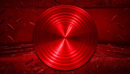 Red Metallic Surface with Concentric Circles.