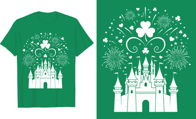 St. Patrick&rsquo;s Day Enchanted Castle T-Shirt Design
