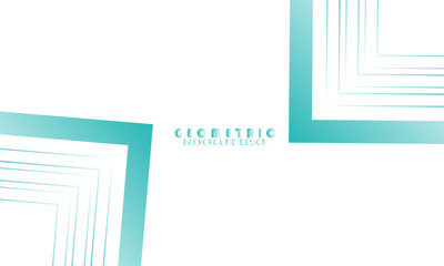 Abstract geometric background white with green turquoise, tosca collour, emerald gradient color combination. Suit for bussines, banners