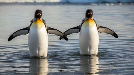 Fototapeta premium Wild penguins in natural habitat animal wildlife scene