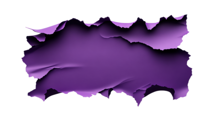Torn Purple Paper on Transparent Background