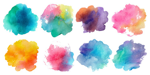 Abstract watercolor paint background set with colorful brush strokes splash. colorful watercolor set artistic ink texture and creative vector design.