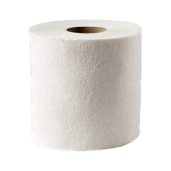 Soft premium toilet paper roll with dense texture. Isolated white background. Png format