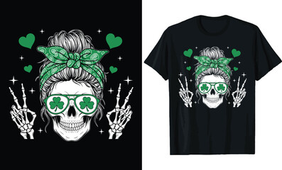St. Patrick's Day Messy Bun Skeleton
