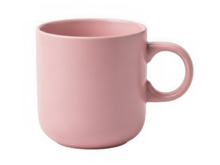 Pink ceramic mug isolated on transparent background