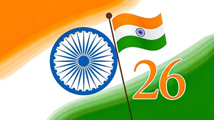 Indian republic day 26 january tricolor patriotic design
