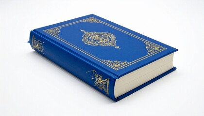 Prompt: "Elegant antique book with ornate gold detailing on a blue cover."