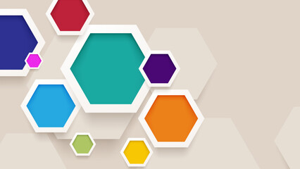 Abstract Colorful Hexagon Vector Background for Modern Business and Technology Design