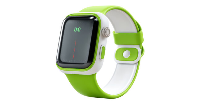 3D icon of sporty fitness tracker wristwatch, isolated on a Transparent background, PNG file. - Powered by Adobe