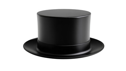 3D magician hat icon with a wide brim and cylindrical shape, background isolated on a Transparent background, PNG file.