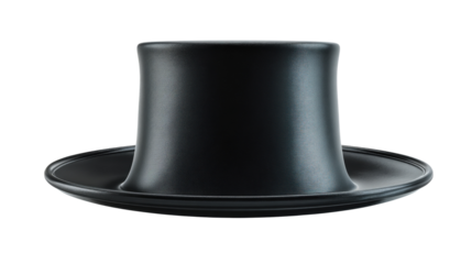 3D magician hat icon with a wide brim and cylindrical shape, background isolated on a Transparent background, PNG file.