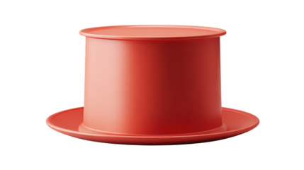 3D magician hat icon with a wide brim and cylindrical shape, background isolated on a Transparent background, PNG file.