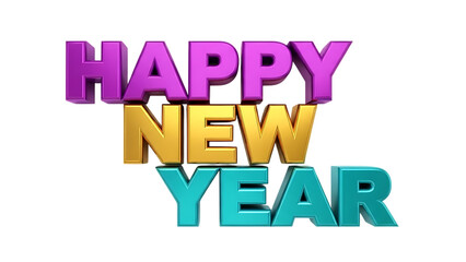 Obraz premium Happy new year greeting isolated on white background