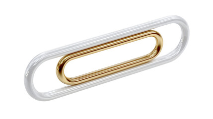 3D paper clip with detailed metallic texture and soft lighting, isolated on a Transparent background, PNG file.