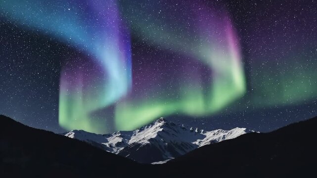 Earth under aurora borealis lights in space at night