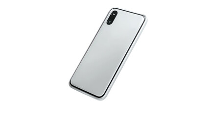 3D render of modern smartphone floating slightly above realistic shadows isolated on a Transparent background, PNG file.