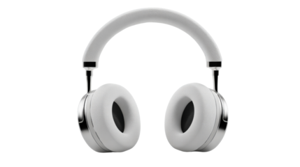 3D render of noise-canceling headphones with soft ear cushions isolated on a Transparent background, PNG file.