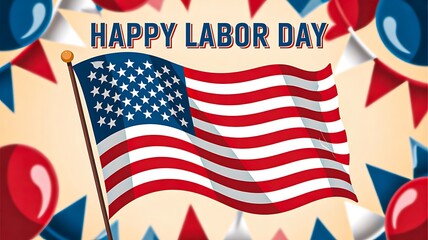 Happy labor day usa patriotic celebration banner
