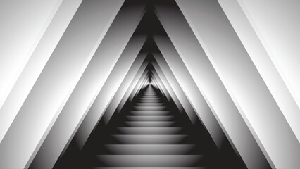 Abstract Geometric Triangle Tunnel Background with Perspective Depth &ndash; EPS Vector Illustration