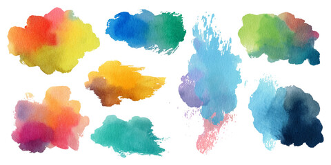 Abstract watercolor paint background set with colorful brush strokes splash. colorful watercolor set artistic ink texture and creative vector design.