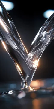 Two Streams of Crystal Clear Water Merging Together