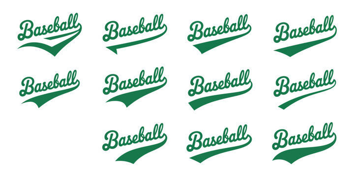 Baseball Swoosh Font Vector with Vintage Swash and Typography Ornaments