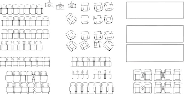 An overhead diagram showcases various seating arrangements, illustrating flexibility for diverse venue layouts.