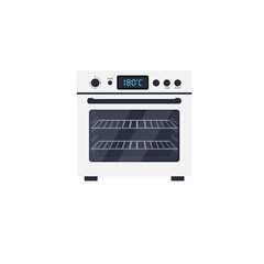 Obraz premium Modern electric stove, multi function stove with touch menu .Vector illustration isolated on white background