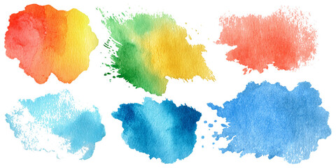 Abstract watercolor paint background set with colorful brush strokes splash. colorful watercolor set artistic ink texture and creative vector design.