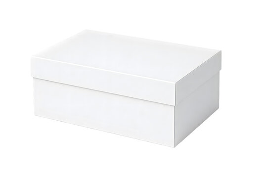 Blank white gift box isolated on transparent background for branding design