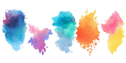 Abstract watercolor paint background set with colorful brush strokes splash. colorful watercolor set artistic ink texture and creative vector design.