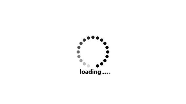 Gradient dotted round loading page video design with circular progress animation for modern UI interface and system loading concept
