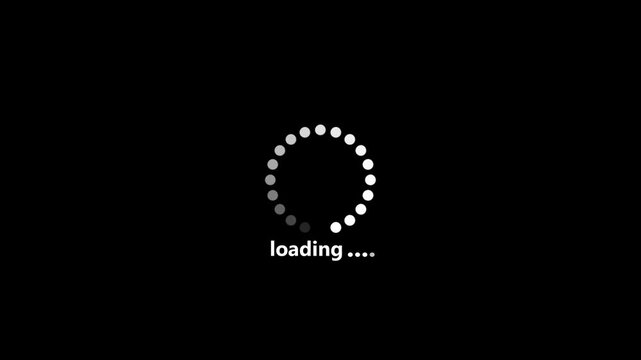 Gradient dotted round loading page video design with circular progress animation for modern UI interface and system loading concept