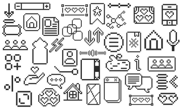 abstract group element pixel art