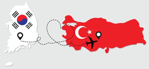 Airplane travel from South Korea to Turkey