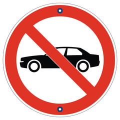 No parking car sign icon illustration, traffic regulation symbol, road safety