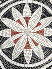 Brown, white and black color vintage decorative mosaic floor tiles