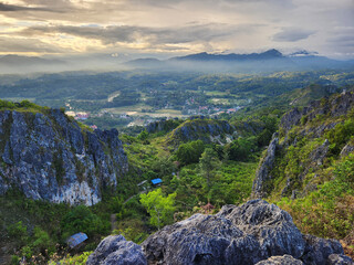Buntu Burake hills sunset view in Makale City Tana Toraja Regency