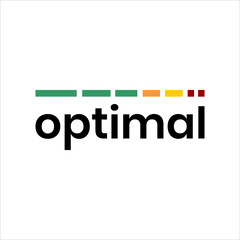 Letter Optimal logo icon vector typography design with colorful progress indicators in a clean modern style for business branding analytics technology and corporate identity