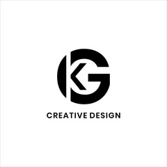 Creative letter KG or GK logo icon vector design in a modern minimal style suitable for branding identity corporate business and professional graphic
