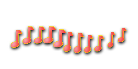 Obraz premium Professional Graphic Design Featuring Stylized Pink Musical Notation Art Elements on White Background.