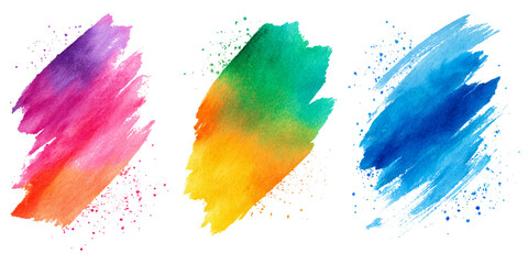 Abstract watercolor paint background set with colorful brush strokes splash. colorful watercolor set artistic ink texture and creative vector design.
