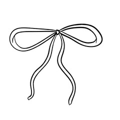 bow ribbon outline lineart doodle