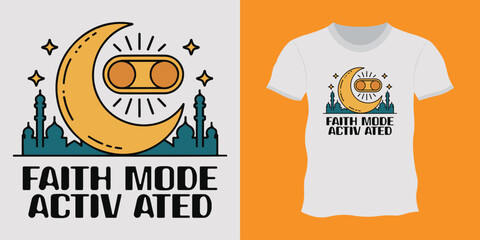 Ramadan Mubarak arabic calligraphy, Ramadan mode on t-shirt design