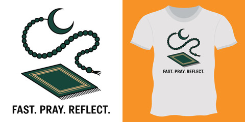 Watch. Pray. Fast. Repeat. Artwork for t-shirt.